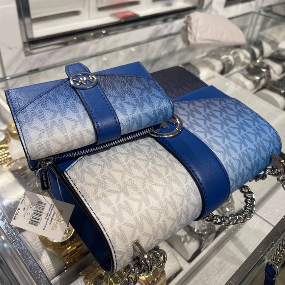 Michael Kors Greenwich Sm Color-Block Logo Flap Crossbody & Md Tri-Fold Wallet - Picture 7 of 16